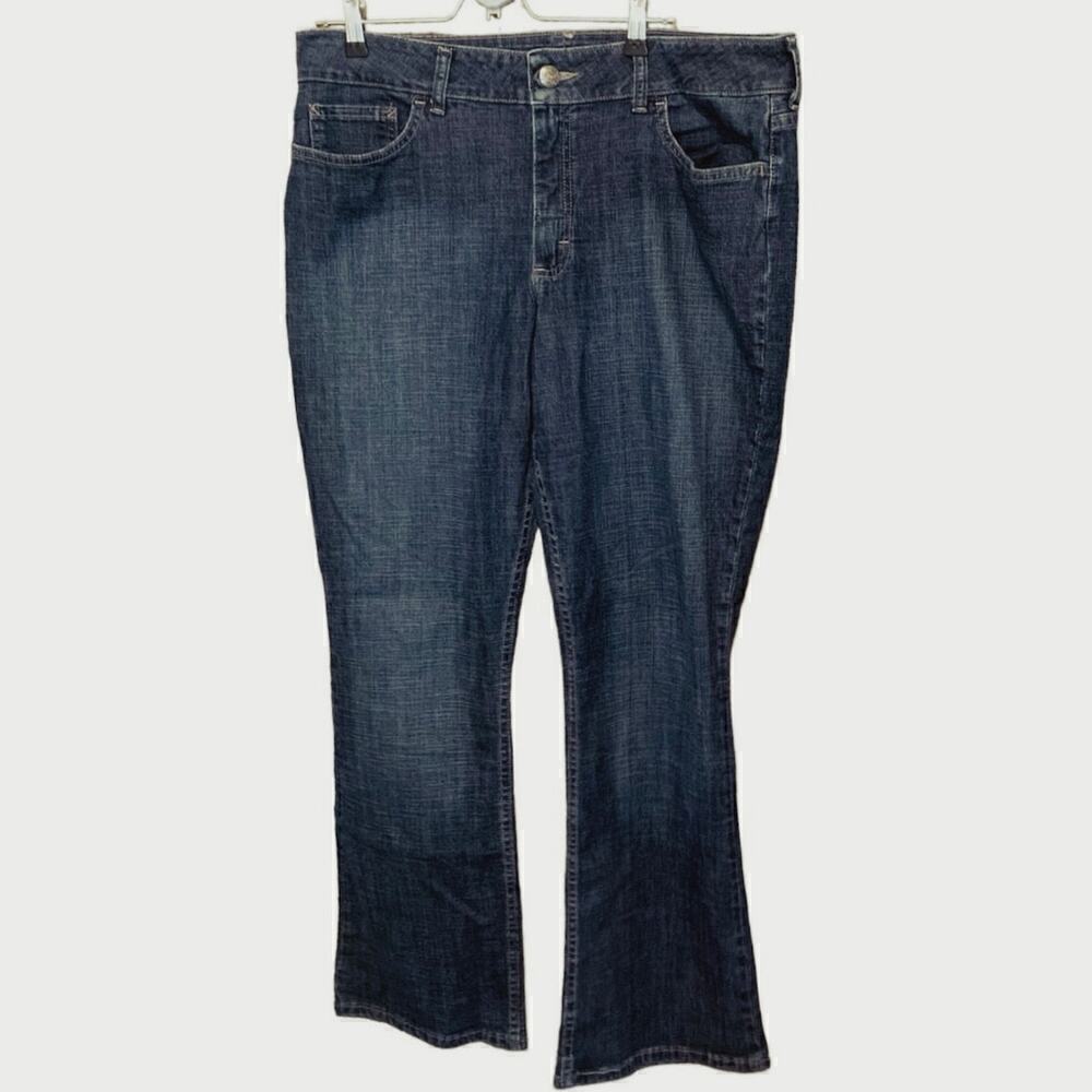 Riders by Lee Women's Size 18 Mid Rise Bootcut Jeans Blue Dark Wash Denim